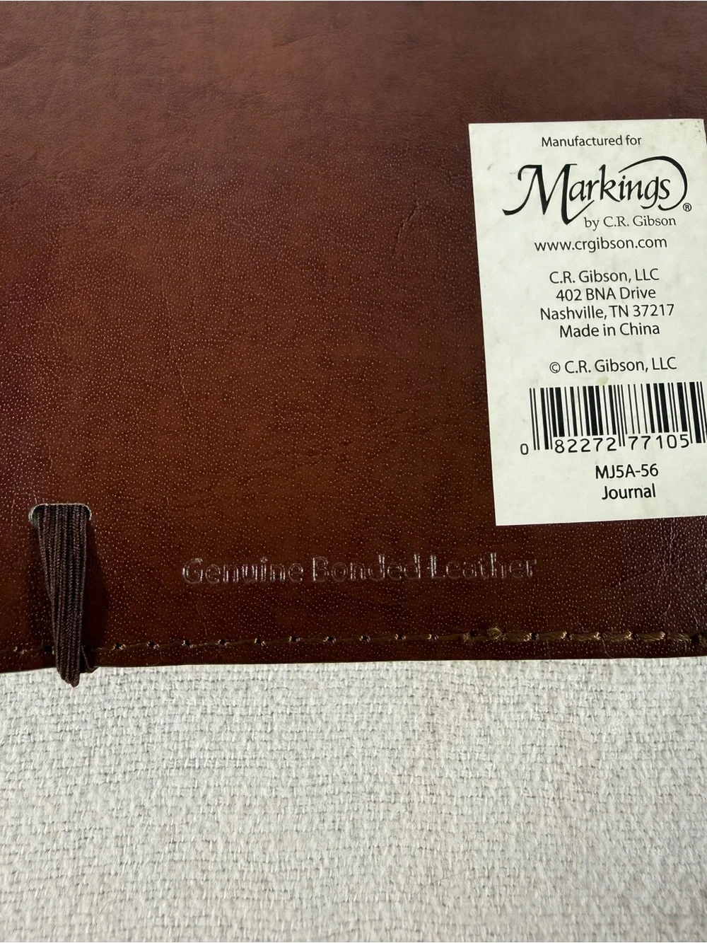 Markings Brown Genuine Bonded Leather  Ruled 240 Page Journal by C.R. Gibson
